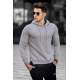 Madmext Grey Basic Men's Hoodie 4696 - Gri