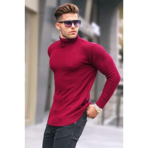 Maroon Turtleneck Sweater 5989 - Bordo