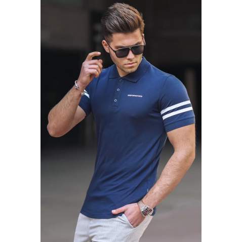 Madmext Men Navy Blue Polo T-shirt 4984 - Lacivert