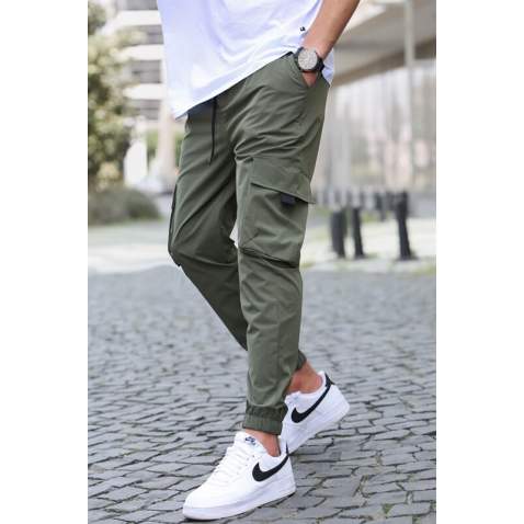 Men Khaki Cargo Trousers 5461 - Haki