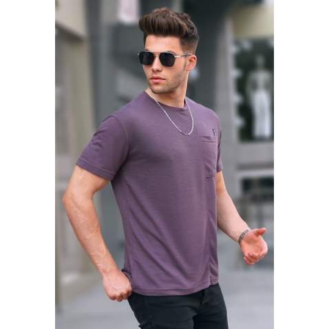 Men Purple Basic T-Shirt 5880 - Mor