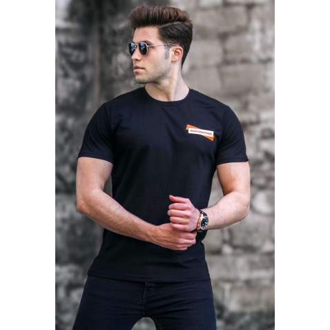 Madmext Men Printed Black T-shirt 5270 - Siyah