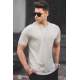 Madmext Men Stone Gray T-shirt 4951 - Taş rengi