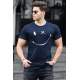 Madmext Men Printed Navy Blue T-shirt 5060 - Lacivert