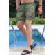 Madmext Khaki Patterned Swim Wear Short 2950 - Haki