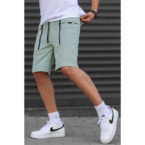 Men Basic Almond Green Capri Shorts - Çağla yeşili