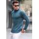 Petrol Green Turtleneck Knitwear Sweater 5763 - Petrol yeşili