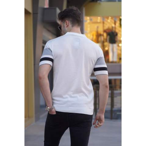 Men White Polo T-Shirt 5730 - Beyaz