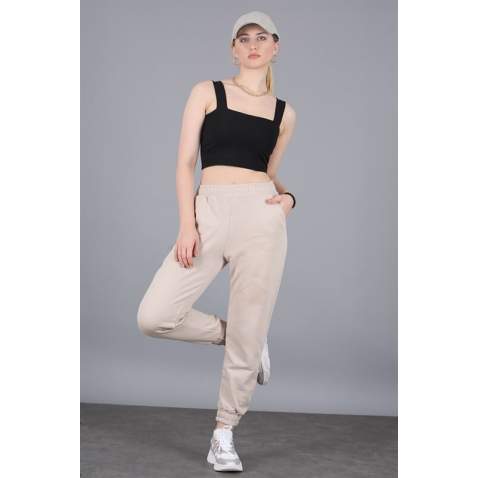 Mad Girls Basic Camel Sweatpants MG304 - Camel