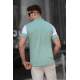 Men Striped Khaki Polo T-Shirt 5685 - Haki