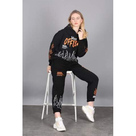 Mad Girls Black Tracksuit MG1320 - Siyah