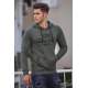 Madmext Khaki Printed Hoodie 4376 - Haki