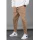 Men Striped Camel Sweatpants - Camel