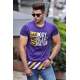 Madmext Purple Printed T-shirt for Men 3082 - Mor