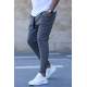 Madmext Men Checkered White Sweatpants 4219 - Beyaz