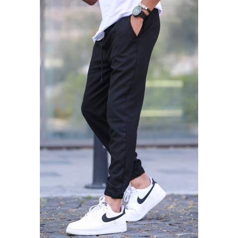 Black Slim Fit Jogger Trousers 5472 - Siyah