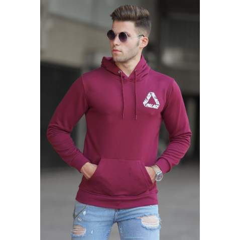 Madmext Men Printed Maroon Sweatshirt 5303 - Bordo