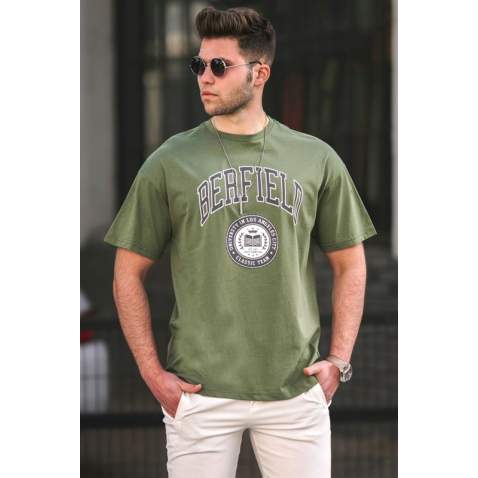 Madmext Men Khaki T-shirt 4999 - Haki