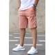 Madmext Soft Pink Striped Fitness Capri for Men 2907 - Pudra