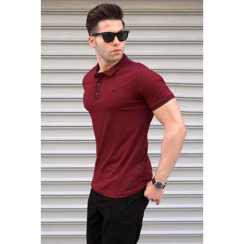 Men Maroon Polo T-Shirt - Bordo