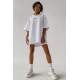 Women Printed Oversize White T-Shirt MG1491 - Beyaz