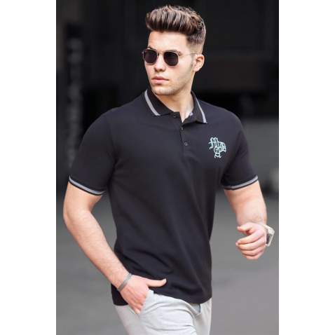 Madmext Men Black Polo Shirt 3055 - Siyah