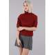 Maroon High Neck Knitwear Sweater MG1565 - Bordo