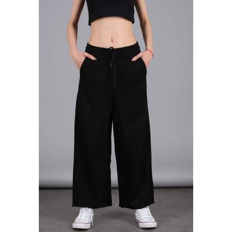 Mad Girls Black Bell Bottom Sweatpants MG1100 - Siyah