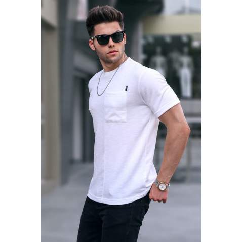 Men White Basic T-Shirt 5880 - Beyaz