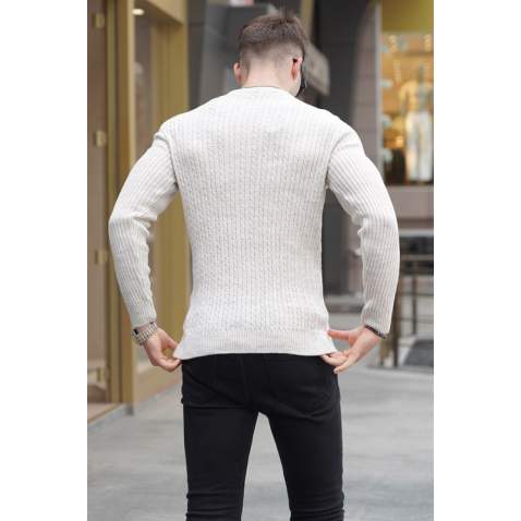 Stone Gray Knitwear Sweater 5760 - Taş rengi