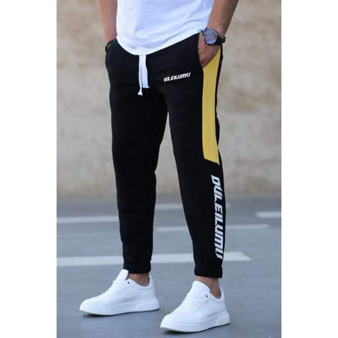 Madmext Men Black Side Striped Sweatpants 2719 - Siyah