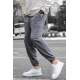 Men Smoke Gray Basic Jogger Trousers - Füme