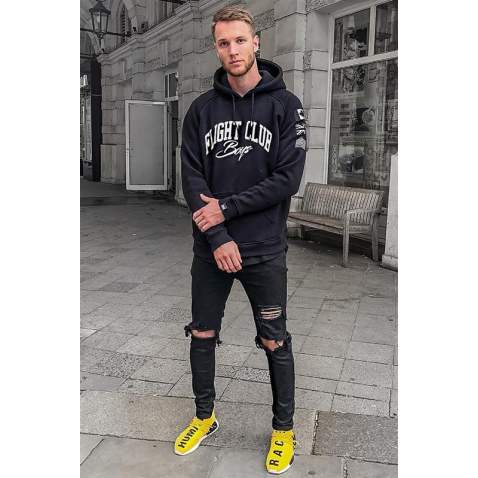 Madmext Men Black Printed Hoodie Sweatshirt 2868 - Siyah