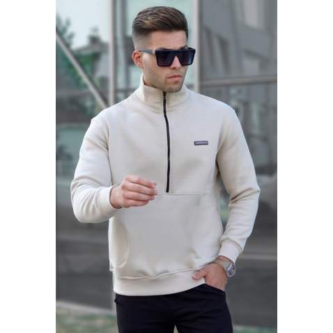 Madmext Men Beige Sweatshirt 5316 - Bej