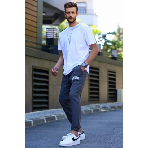 Men White Basic T-Shirt Tracksuit 5780 - Beyaz