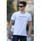 Madmext White Printed T-shirt for Men 4479 - Beyaz