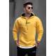 Madmext Yellow Printed Hooded Sweatshirt 4722 - Sarı