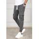 Madmext Anthracite Pocket Detailed Striped Jogger Pants 4818 - Antrasit