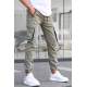 Light Green Jogger Trousers with Cargo Pockets 5791 - Açık yeşil