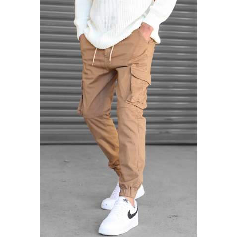 Madmext Men Slim Fit Camel Cargo Trousers 5695 - Camel