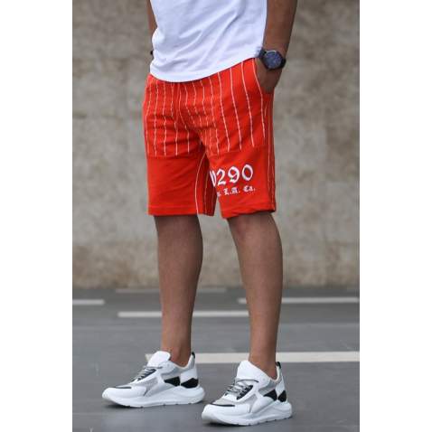 Madmext Orange Striped Capri for Men 2909 - Turuncu