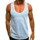 Madmext Men Striped Saxe Vest 2571 - Beyaz/sax mavi