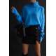 Mad Girls Turtleneck Blue Sweater MG1252 - Mavi