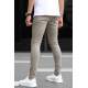 Men Stone Gray Slim Fit Jeans - Taş rengi