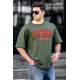 Madmext Khaki Printed T-shirt for Men 4958 - Haki