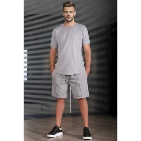 Madmext Men Gray Shorts Set 5213 - Gri