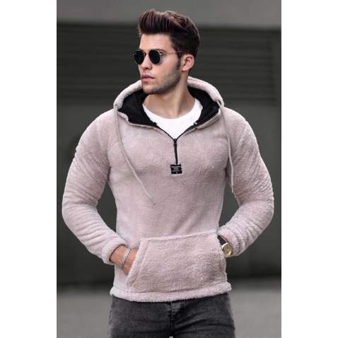 Madmext Beige Hoodie 4397 - Bej