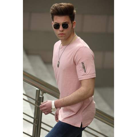 Madmext Soft Pink T-shirt for Men 4103 - Pudra