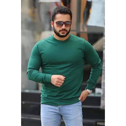 Madmext Green Basic Sweatshirt 4119