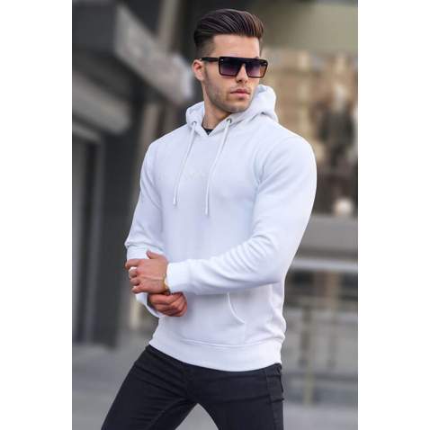 Ecru Basic Hoodie Sweatshirt 6014 - Ekru